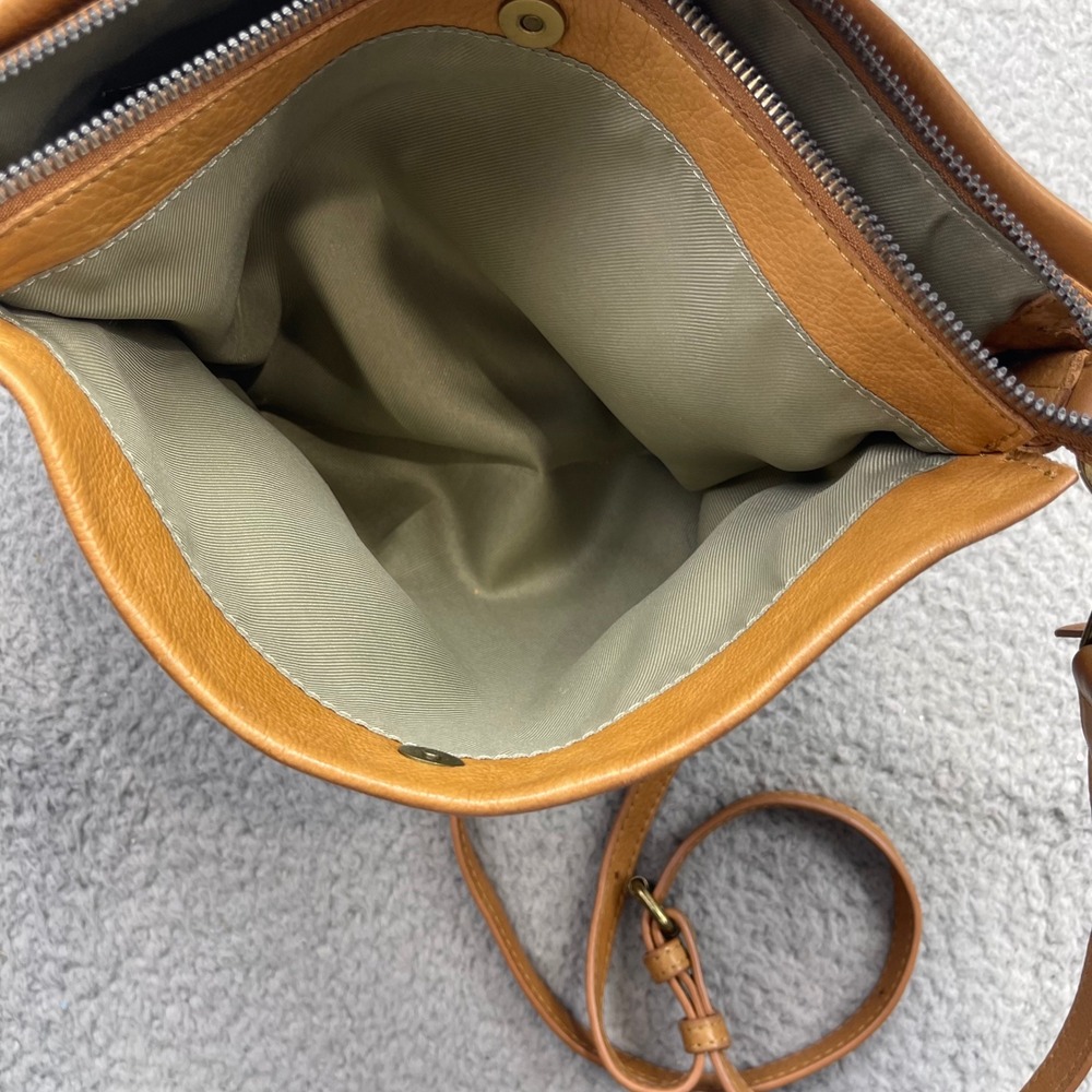 American Leather Co. warm tan leather shade Holton Crossbody Handbag Purse Bag - Picture 15 of 15